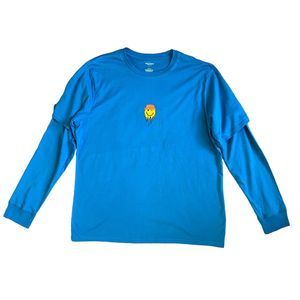 Arizona Jeans Men T-shirt L Blue Long Sleeve Graphic Print House Music Euphoria